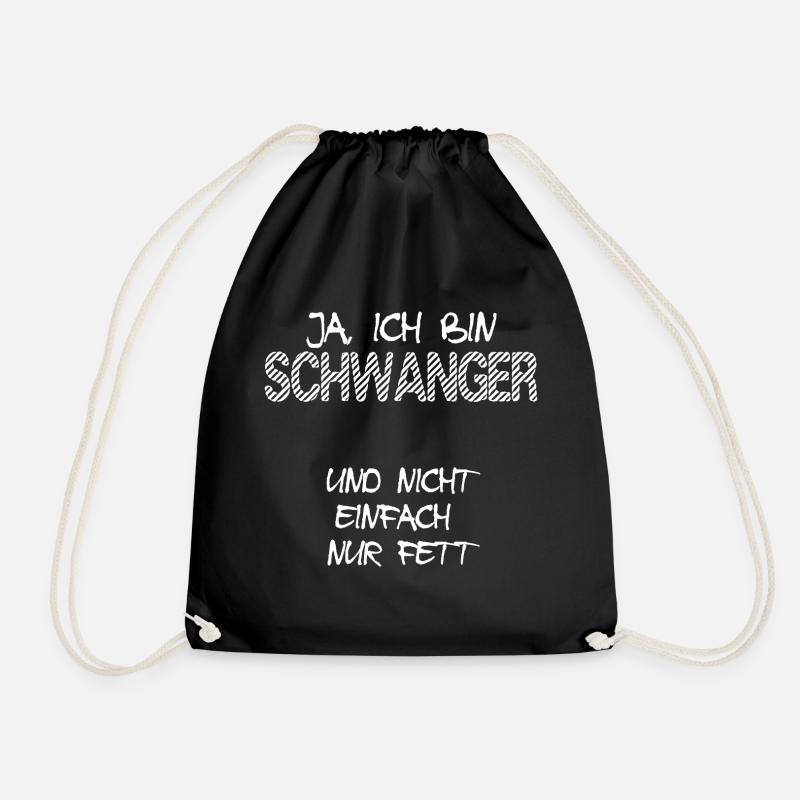 Schwanger Nicht fett - Turnbeutel - Schwarz