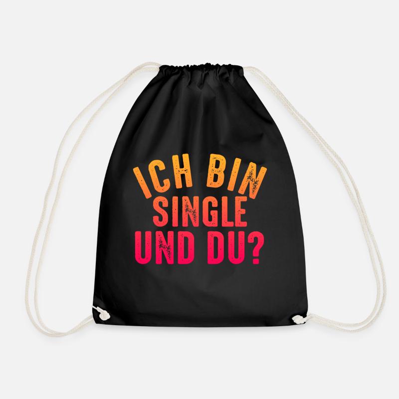 Ich bin single und du? - Turnbeutel - Schwarz
