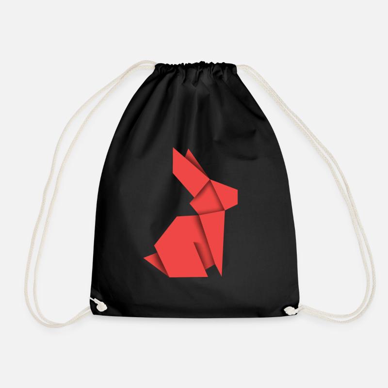 Lapin en origami - Sac de sport léger - noir