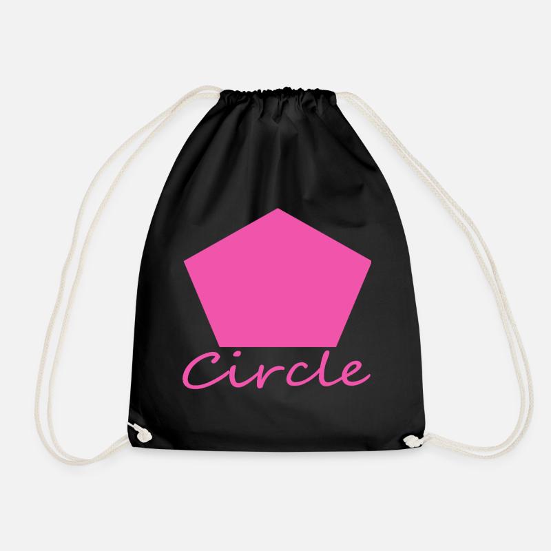 Wrong Circle Shape - Drawstring Bag - black