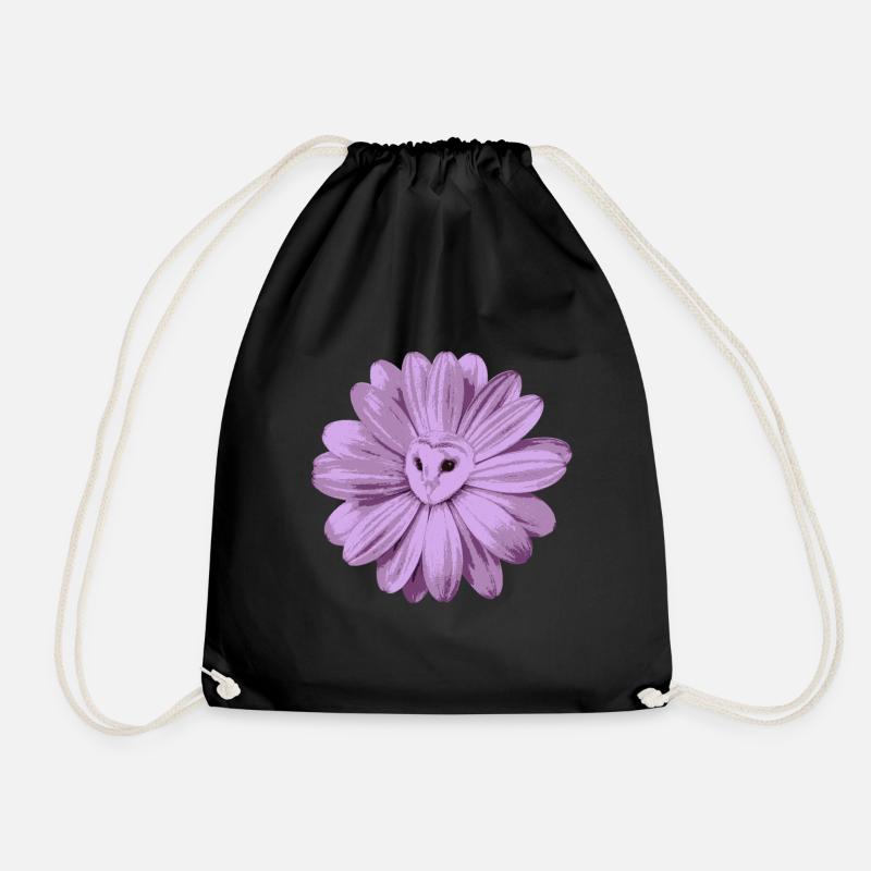 hiboux fleur - Sac de sport léger - noir