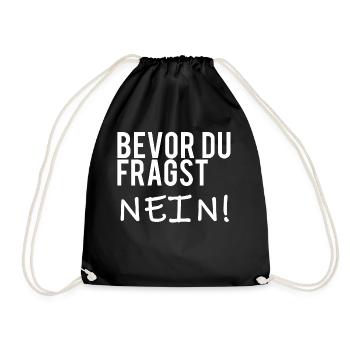 Nein - Turnbeutel - Schwarz - Vorne