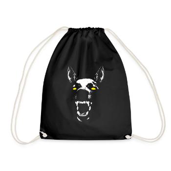 Scary Dog - Drawstring Bag - black - Front
