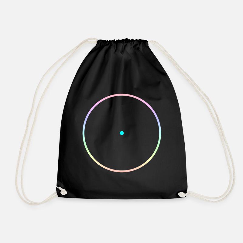 Circle and point - Drawstring Bag - black