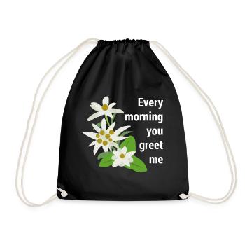 Edelweiss Edelweiss Every Morning You Greet Me - Drawstring Bag - black - Front