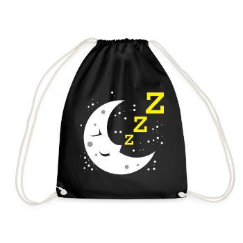 Mond Zzz - Turnbeutel - Schwarz - Vorne