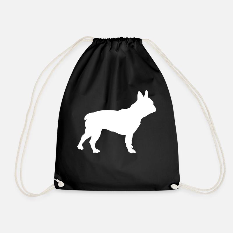 French bulldog - Drawstring Bag - black