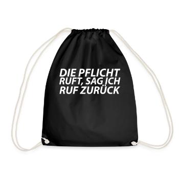 witziger Spruch - Turnbeutel - Schwarz - Vorne