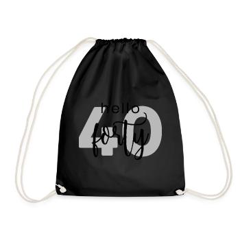 40 Geburtstag - Turnbeutel - Schwarz - Vorne