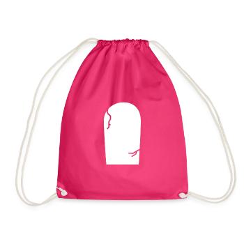Happy Halloween Grabstein Fledermaus - Turnbeutel - Fuchsia - Vorne