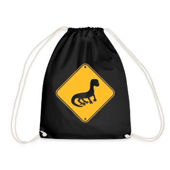 note attention avertissement attention bouclier silhouette - Sac de sport léger - noir - Devant