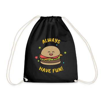 Burger Hamburger Cheeseburger Cadeau restauration rapide - Sac de sport léger - noir - Devant