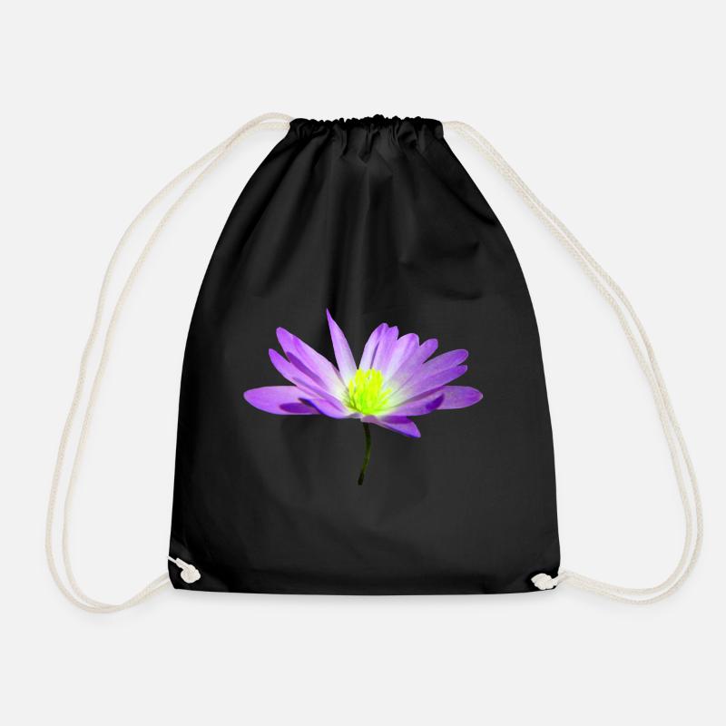 magical violet flower, blossom, nature - Drawstring Bag - black