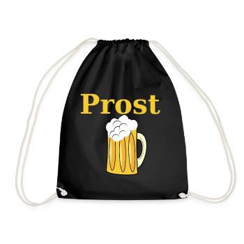 Bier Prost - Turnbeutel - Schwarz - Vorne