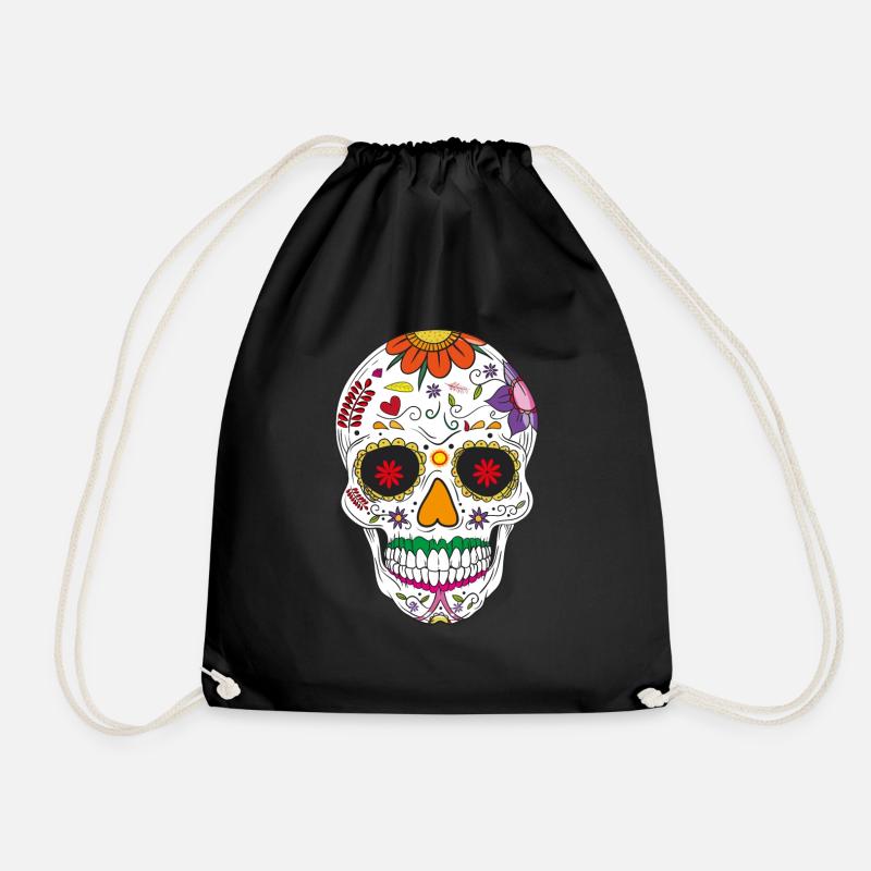 Skull - Drawstring Bag - black