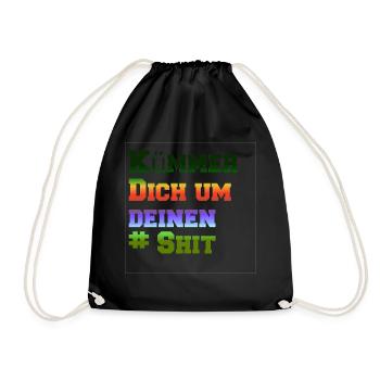 Kümmer dich um Deinen Shit Tropical - Turnbeutel - Schwarz - Vorne