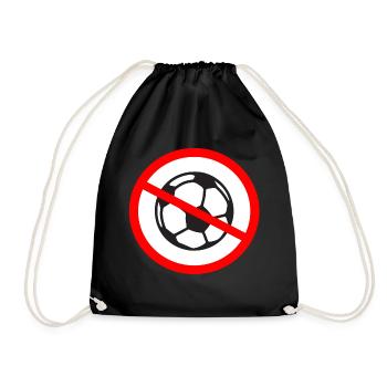 anti football football ban boredom ball gift - Drawstring Bag - black - Front