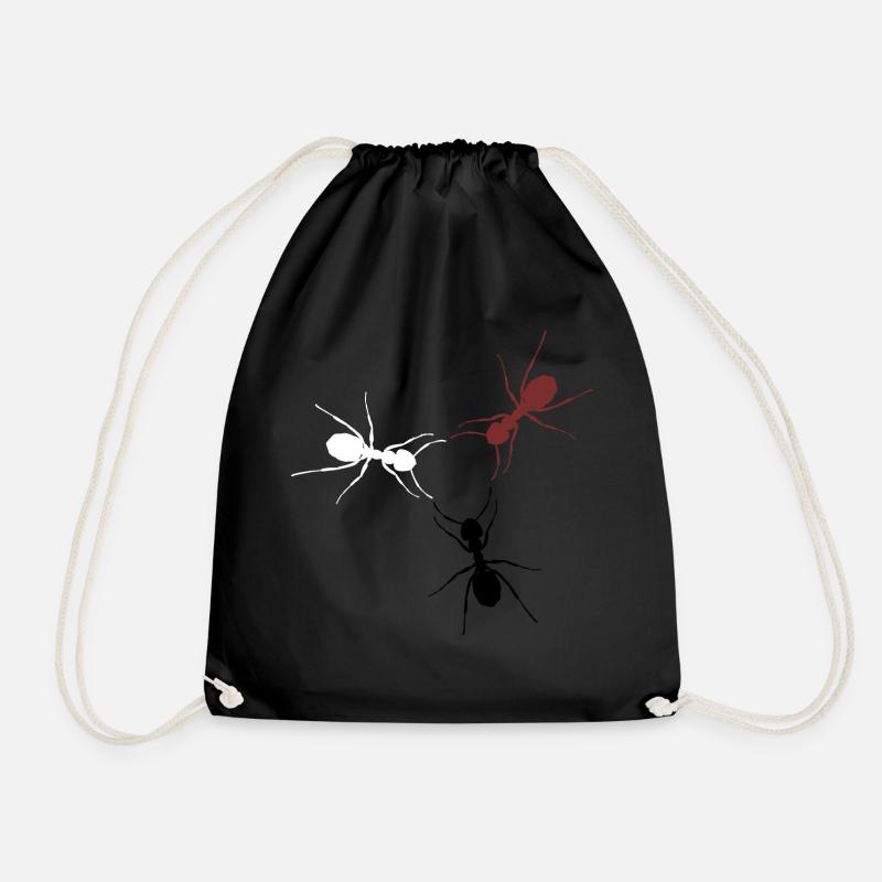 ants - Drawstring Bag - black