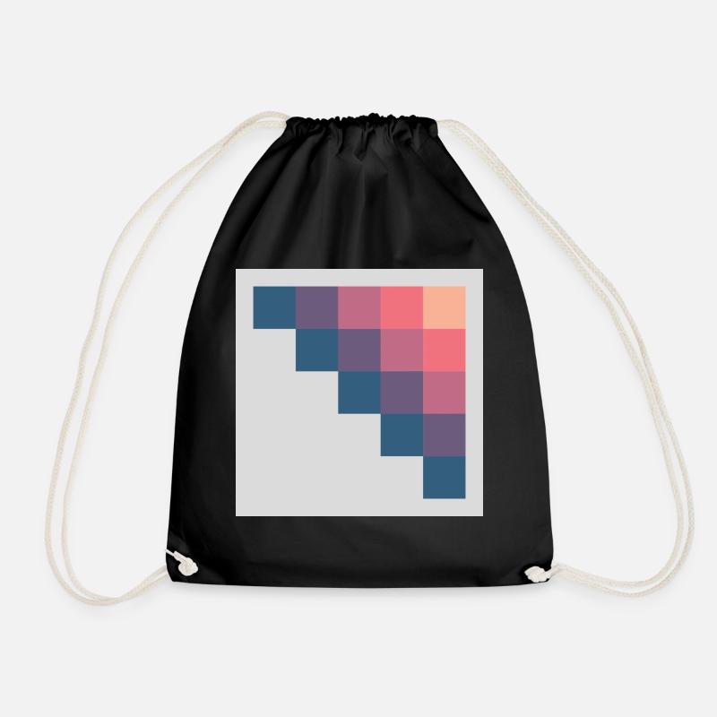 Red pixels - Drawstring Bag - black