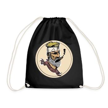 Homme barbe avec cigare - Sac de sport léger - noir - Devant
