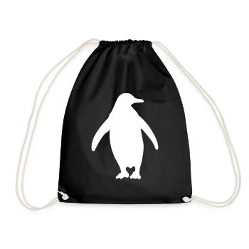 Pinguin Vogel Geschenk Südpol Tierschutz Natur Zoo - Turnbeutel - Schwarz - Vorne