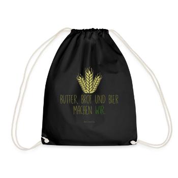 On fait du beurre, du pain et de la bière. - Sac de sport léger - noir - Devant