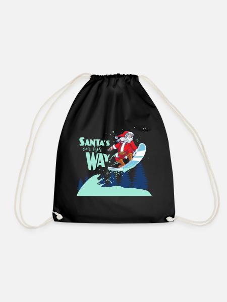 SANTAS ON HIS WAY - Drawstring Bag - black