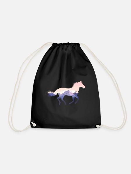 Horse Wild Nature - Drawstring Bag - black