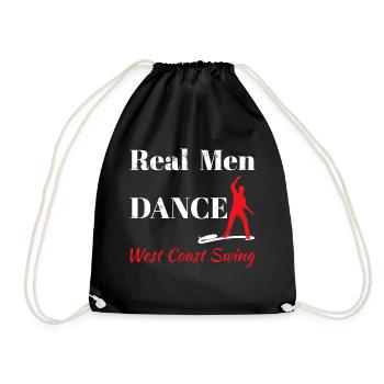 Real Men West Coast Swing WCS Geschenk tanzen - Turnbeutel - Schwarz - Vorne