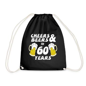 Birthday 60 60th Applause Beer Gift Idea - Drawstring Bag - black - Front