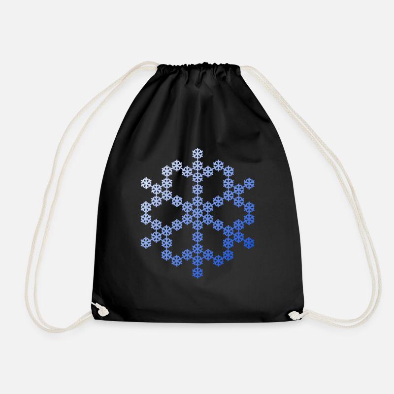 Schneeflocke aus Schneeflocken Snowflake - Turnbeutel - Schwarz
