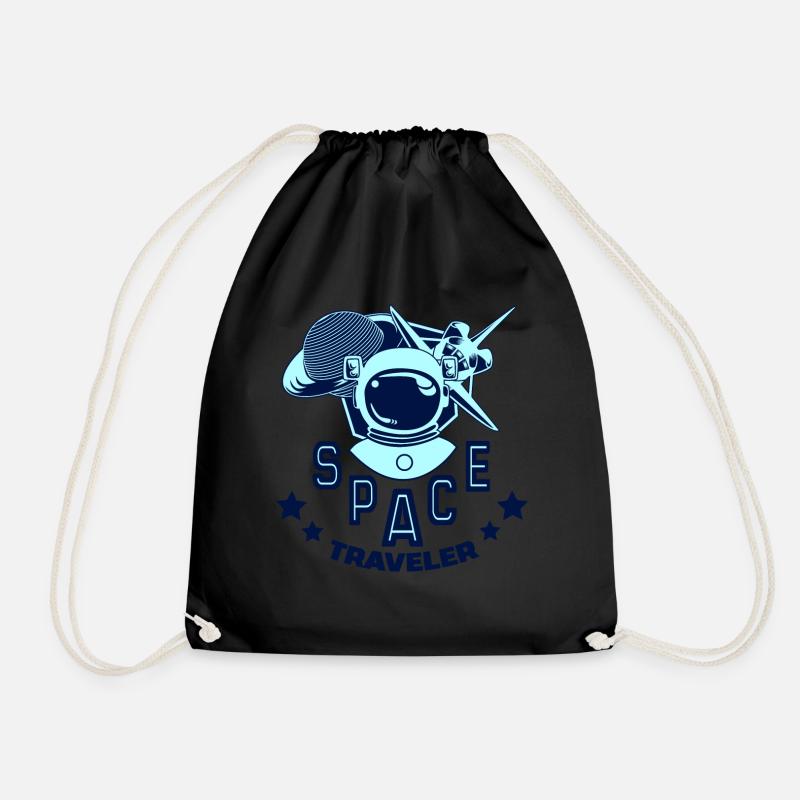 Astronaut Space Universe Sky Cosmos Gift - Drawstring Bag - black