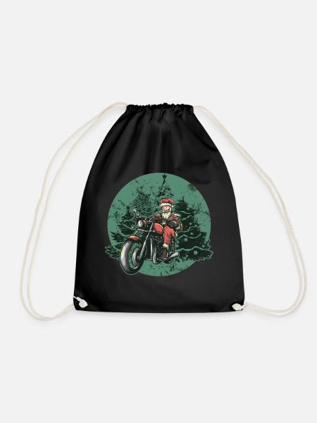 Biker Santa - Turnbeutel - Schwarz