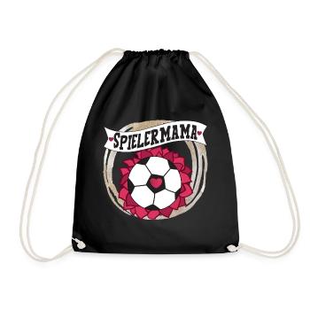 Spielermama football love heart - Drawstring Bag - black - Front