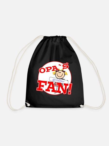 Opas groesster Fan w - Turnbeutel - Schwarz