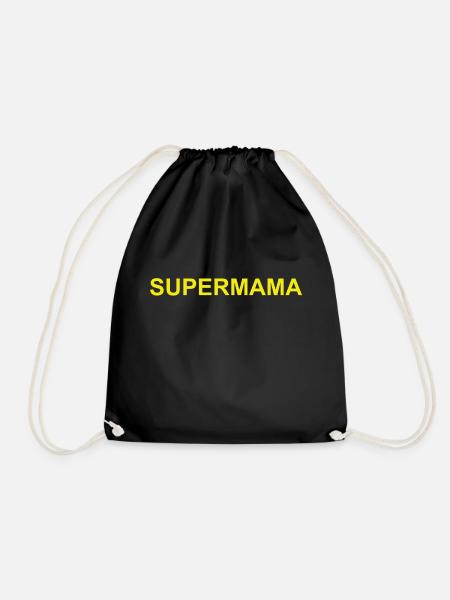 Supermama - Turnbeutel - Schwarz