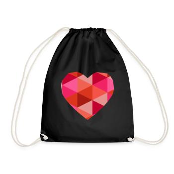 Herz heart Love beautiful - Turnbeutel - Schwarz - Vorne