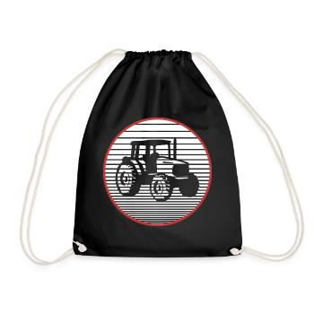 tractor - Drawstring Bag - black - Front