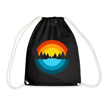 Sun Mountains Sea Fjord I Souvenir Gift - Drawstring Bag - black - Front