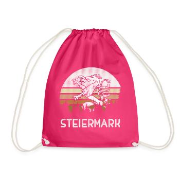 Styria Pride: Love of the homeland in a retro look - Drawstring Bag - fuchsia - Front