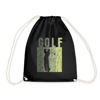 Golf Golfing Shirt Gift Idea Golfer Vintage - Drawstring Bag - black - Front