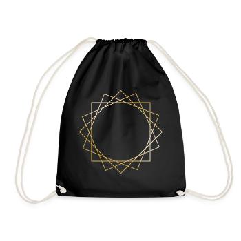 Shapes symbols circle gift gold sun hipster - Drawstring Bag - black - Front