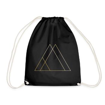 Géométrie de cadeau de formes icônes triangle or - Sac de sport léger - noir - Devant