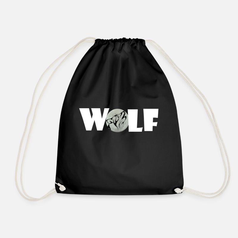 Wolf moon Mond - Turnbeutel - Schwarz