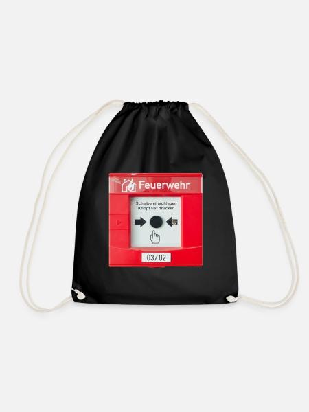 Feuerwehr Knopf - Turnbeutel - Schwarz