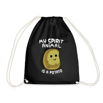 MY SPIRIT ANIMAL IS A POTATO - Drawstring Bag - black - Front