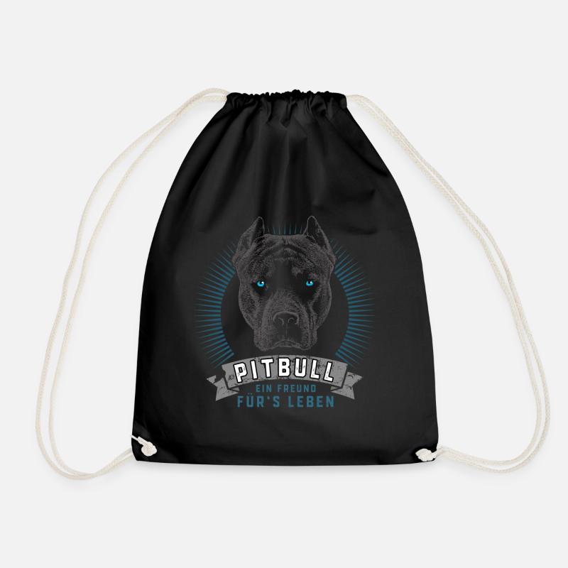 Pit bull 12 2018 4 01 - Drawstring Bag - black