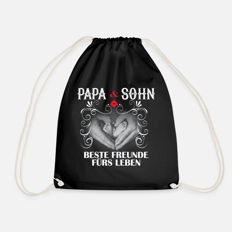 Father son shirts / Father son sayings / Father son - Drawstring Bag - black