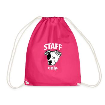 Staff only. - Drawstring Bag - fuchsia - Front