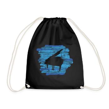 Piano musical instrument music - Drawstring Bag - black - Front